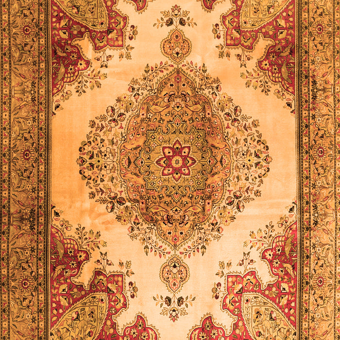 Serging Thickness of Machine Washable Persian Orange Traditional Area Rugs, wshtr1842org