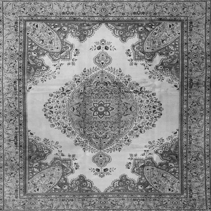 Round Machine Washable Persian Gray Traditional Rug, wshtr1842gry