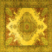 Square Persian Yellow Traditional Rug, tr1842yw