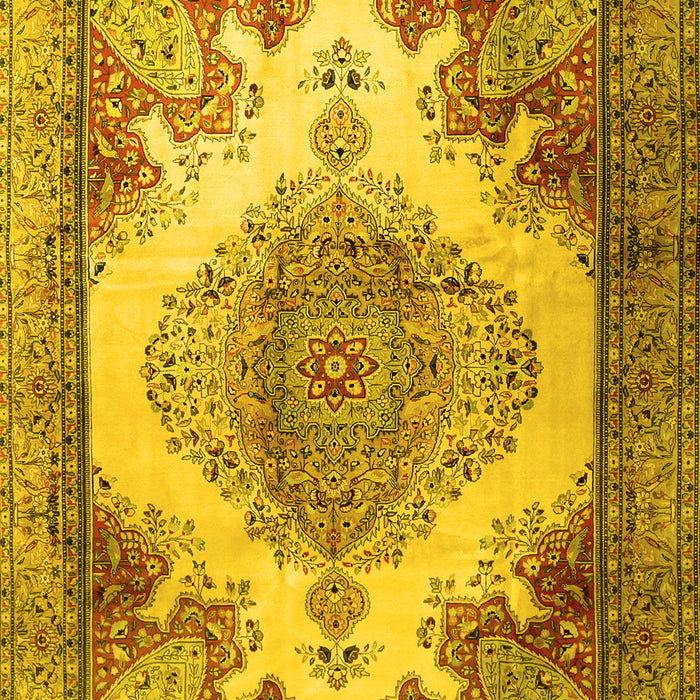 Machine Washable Persian Yellow Traditional Rug, wshtr1842yw