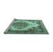 Sideview of Machine Washable Persian Light Blue Traditional Rug, wshtr1842lblu