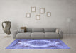 Machine Washable Persian Blue Traditional Rug in a Living Room, wshtr1842blu