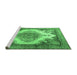 Sideview of Machine Washable Persian Emerald Green Traditional Area Rugs, wshtr1842emgrn