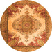 Square Persian Orange Traditional Rug, tr1842org