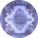 Round Persian Blue Traditional Rug, tr1842blu