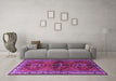 Machine Washable Persian Purple Traditional Area Rugs in a Living Room, wshtr1843pur