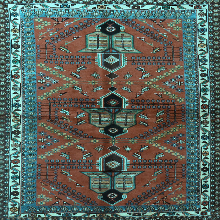 Square Machine Washable Persian Light Blue Traditional Rug, wshtr1843lblu