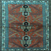 Square Machine Washable Persian Light Blue Traditional Rug, wshtr1843lblu