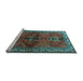 Sideview of Machine Washable Persian Light Blue Traditional Rug, wshtr1843lblu