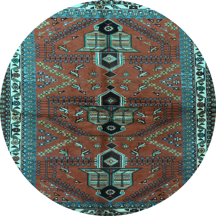 Round Persian Light Blue Traditional Rug, tr1843lblu