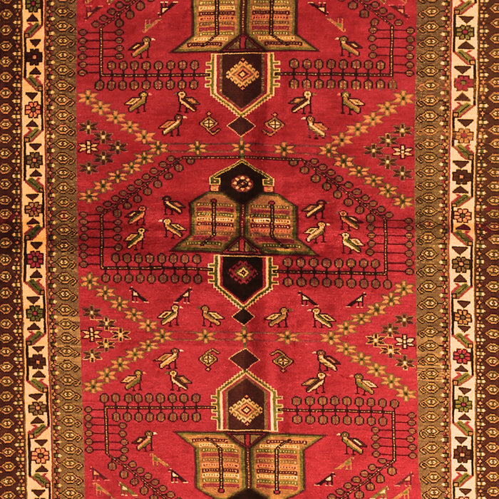 Serging Thickness of Machine Washable Persian Orange Traditional Area Rugs, wshtr1843org