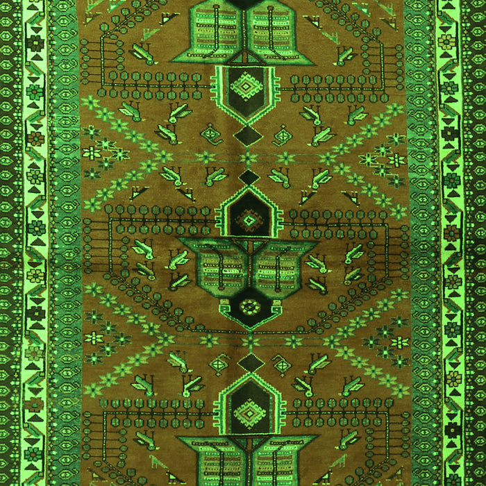 Serging Thickness of Machine Washable Persian Green Traditional Area Rugs, wshtr1843grn