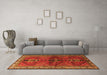 Machine Washable Persian Orange Traditional Area Rugs in a Living Room, wshtr1843org