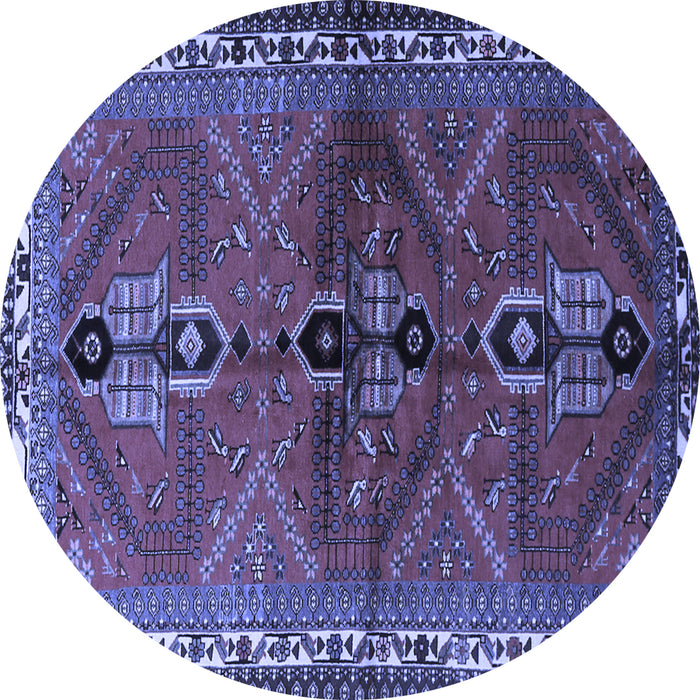 Round Persian Blue Traditional Rug, tr1843blu