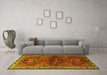 Machine Washable Persian Yellow Traditional Rug in a Living Room, wshtr1843yw