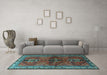 Machine Washable Persian Light Blue Traditional Rug in a Living Room, wshtr1843lblu