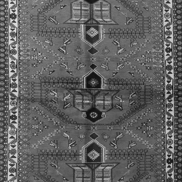 Serging Thickness of Machine Washable Persian Gray Traditional Rug, wshtr1843gry