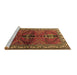 Sideview of Machine Washable Persian Brown Traditional Rug, wshtr1843brn