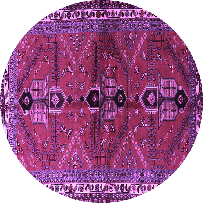 Round Machine Washable Persian Purple Traditional Area Rugs, wshtr1843pur
