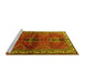 Sideview of Machine Washable Persian Yellow Traditional Rug, wshtr1843yw