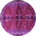 Round Persian Purple Traditional Rug, tr1843pur