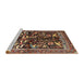 Sideview of Machine Washable Traditional Orange Brown Rug, wshtr1844