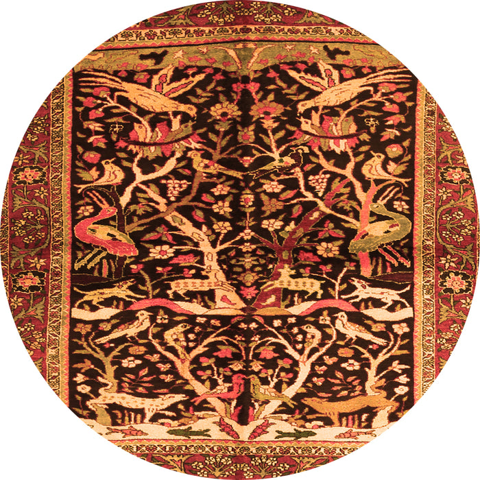 Square Persian Orange Traditional Rug, tr1844org