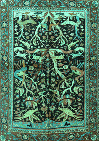 Persian Turquoise Traditional Rug, tr1844turq