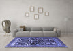 Machine Washable Persian Blue Traditional Rug in a Living Room, wshtr1844blu