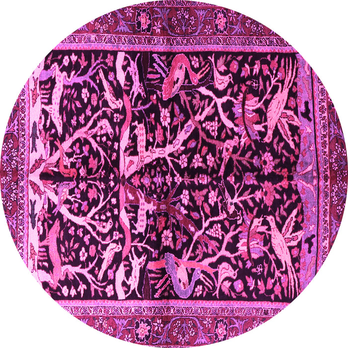 Round Persian Pink Traditional Rug, tr1844pnk