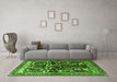 Machine Washable Persian Green Traditional Area Rugs in a Living Room,, wshtr1844grn