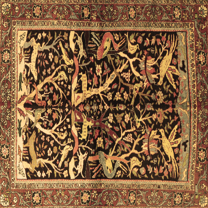 Square Persian Brown Traditional Rug, tr1844brn