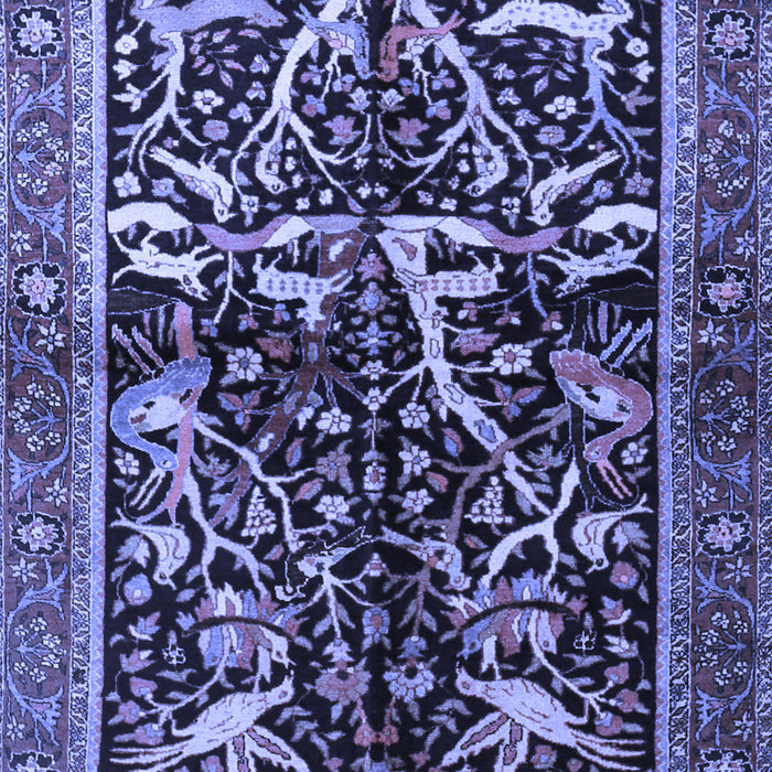 Machine Washable Persian Blue Traditional Rug, wshtr1844blu
