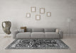 Machine Washable Persian Gray Traditional Rug in a Living Room,, wshtr1844gry