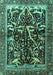 Machine Washable Persian Turquoise Traditional Area Rugs, wshtr1844turq