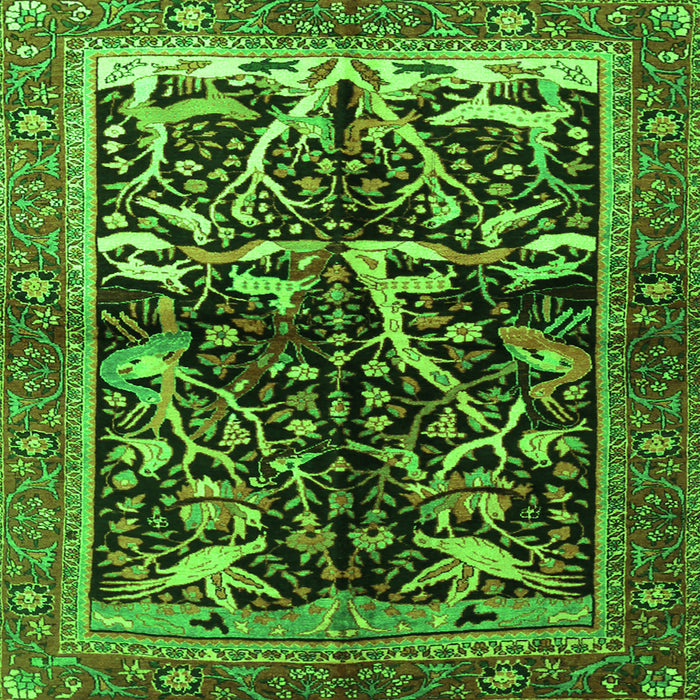 Serging Thickness of Persian Green Traditional Rug, tr1844grn