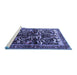 Sideview of Machine Washable Persian Blue Traditional Rug, wshtr1844blu