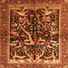 Serging Thickness of Persian Orange Traditional Rug, tr1844org