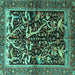 Square Persian Turquoise Traditional Rug, tr1844turq