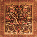 Round Machine Washable Persian Orange Traditional Area Rugs, wshtr1844org