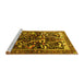 Sideview of Machine Washable Persian Yellow Traditional Rug, wshtr1844yw