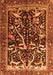 Serging Thickness of Machine Washable Persian Orange Traditional Area Rugs, wshtr1844org