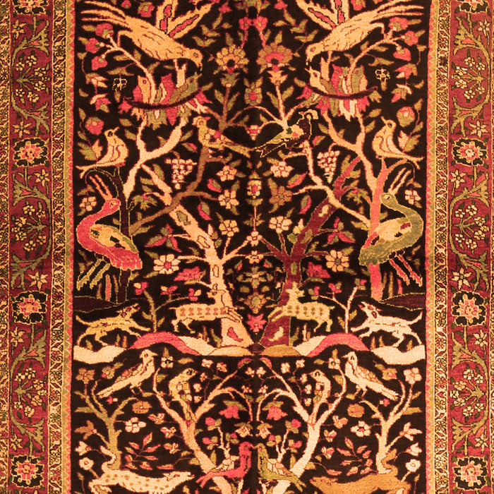 Serging Thickness of Machine Washable Persian Orange Traditional Area Rugs, wshtr1844org