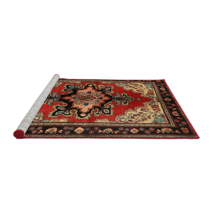 Sideview of Machine Washable Traditional Maroon Red Rug, wshtr1845