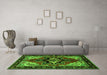 Machine Washable Persian Green Traditional Area Rugs in a Living Room,, wshtr1845grn