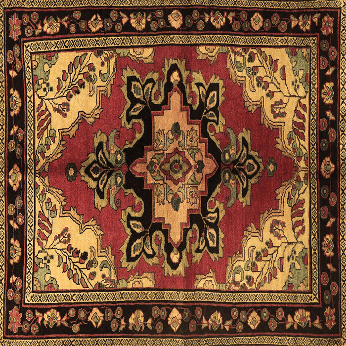 Square Persian Brown Traditional Rug, tr1845brn