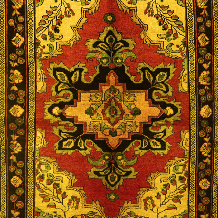 Machine Washable Persian Yellow Traditional Rug, wshtr1845yw