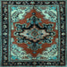 Square Machine Washable Persian Light Blue Traditional Rug, wshtr1845lblu