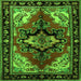 Round Machine Washable Persian Green Traditional Area Rugs, wshtr1845grn