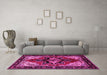 Machine Washable Persian Pink Traditional Rug in a Living Room, wshtr1845pnk